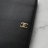 シャネル ココマーク レザー 二つ折り財布 ブラック