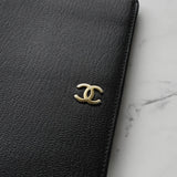 シャネル ココマーク レザー 二つ折り財布 ブラック