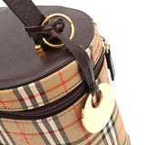 バーバリー ノバチェック キャンバス / レザー バニティバッグ ベージュ レディース