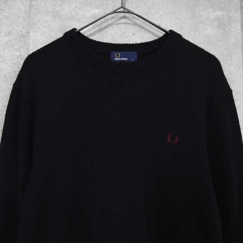フレッドペリー ロゴ ニット ブラック
