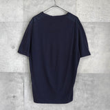 プラダ ロゴパッチ ナイロン切り替え 胸ポケット Tシャツ ブラック