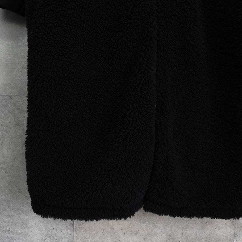 ザ ノースフェイス リバーシブル ロゴ刺繍 ロング丈 キルティングコート ボアコート カーキ / ブラック