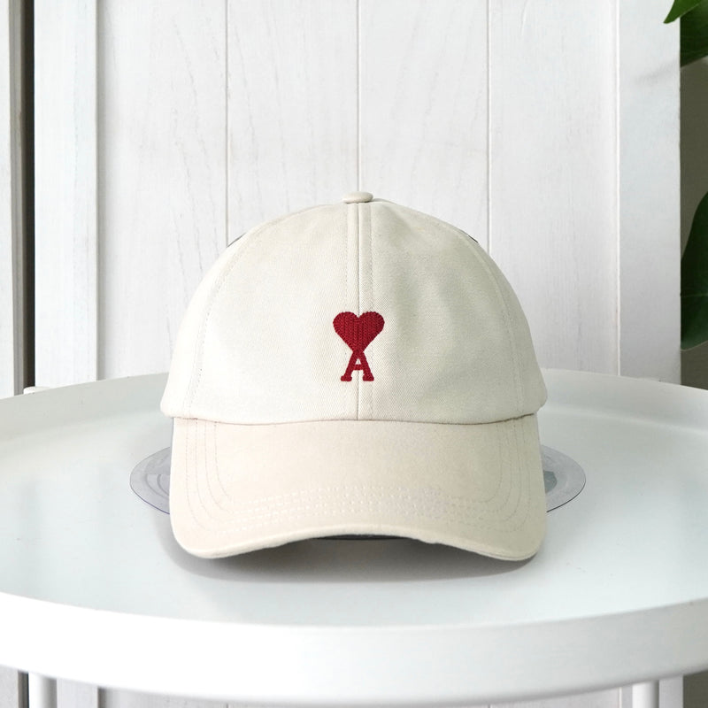 アミパリ アミ パリス ハートロゴ キャップ アイボリー