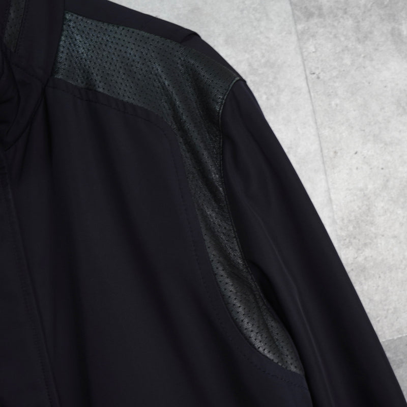 ジバンシィ パンチング フェイクレザー切り替え メンズ ナイロンジャケット ダークネイビー