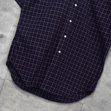 ポロ ラルフローレン ロゴ 刺繍 チェック柄 半袖シャツ ネイビー