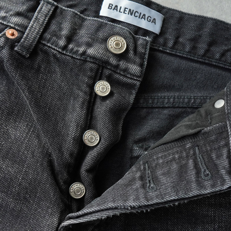 バレンシアガ ウォッシュ加工 デニム ブラック レディース