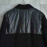 ディオール オム エディ期 異素材切り替え 中綿 キルティング ウール ブルゾン ニットジャケット ブラック