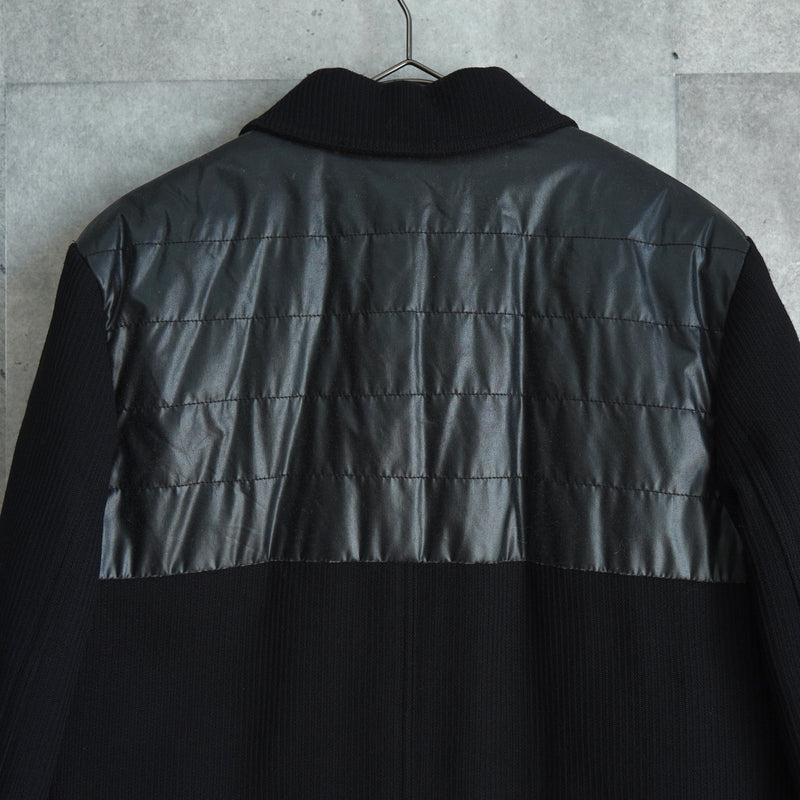 ディオール オム エディ期 異素材切り替え 中綿 キルティング ウール ブルゾン ニットジャケット ブラック