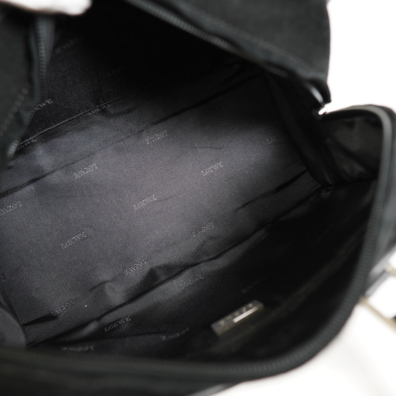 ロエベ アマソナ28 スエード / レザー ハンドバッグ ブラック