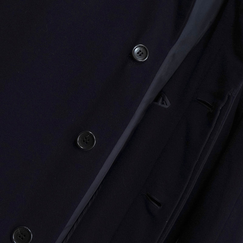 イヴ サンローラン ヴィンテージ ウールコート ステンカラーコート ネイビー