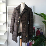 バーバリー 金ボタン ダウンジャケット ダウンコート ブラウン