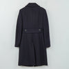 プラダ ウール ステンカラーコート ネイビー レディース