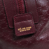 セリーヌ マカダム レザー 型押し ミニ ボストンバッグ ボルドー