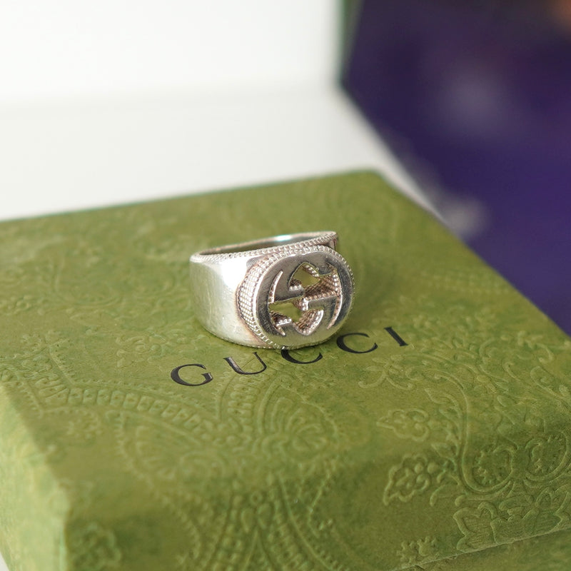 Interlocking G Silver Ring