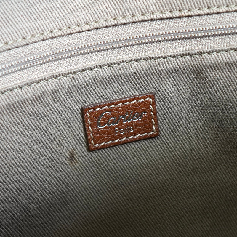 カルティエ マルチェロ レザー 2way ハンドバッグ ショルダーバッグ ブラウン