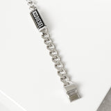 ディーゼル ロゴ プレート ステンレス チェーン ブレスレット シルバー メンズ 箱付き