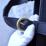 Vintage Black Leather Hand Bag