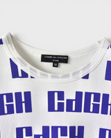 コム デ ギャルソン オム ロゴ 総柄 Tシャツ ホワイト M メンズ レディース