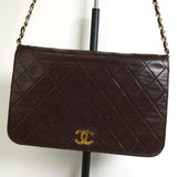 シャネル ココマーク マトラッセ ラムスキン チェーン ショルダーバッグ ブラウン 0番台7桁