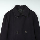 プラダ ウール ダブル ピーコート ネイビー メンズ