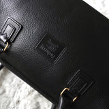 Black Leather Mini Boston Bag