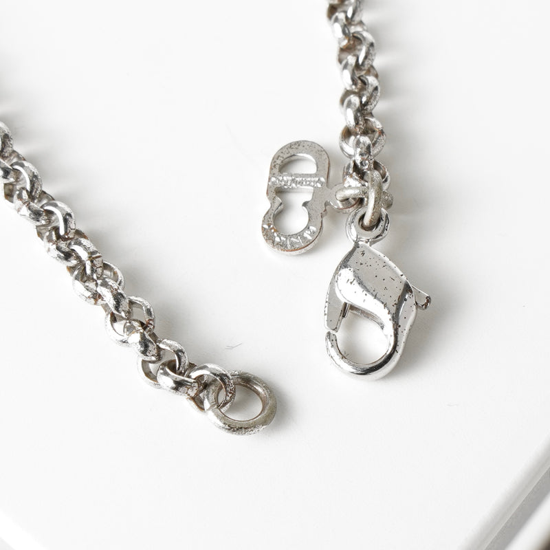 クリスチャン ディオール Diorロゴ チェーン ネックレス シルバー