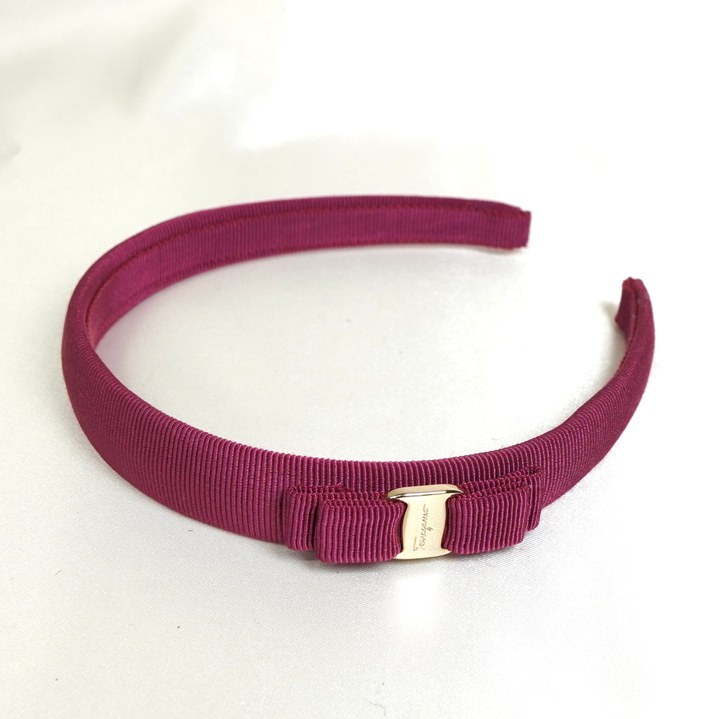 サルバトーレ フェラガモ ヴァラ リボン カチューシャ ピンク