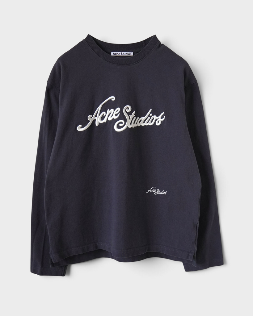 アクネ ストゥディオズ 刺繍 鹿子 ロンT チャコールグレー XS メンズ レディース
