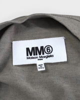 エムエムシックス メゾン マルジェラ イニシャルロゴパッチ 異素材切り替え Tシャツ グレージュ レディース