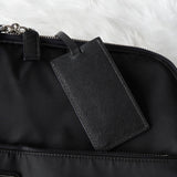 プラダ テスート ポコノ ナイロン / サフィアーノレザー トライアングルロゴ / キャリーバッグ ブラック