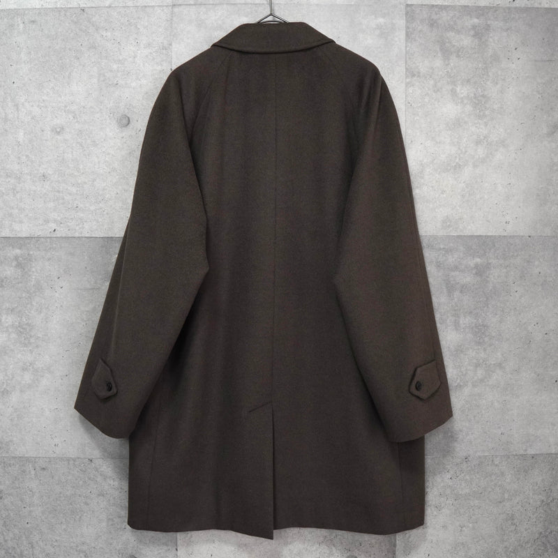 バーバリー カシミヤ アンゴラ ウール ノバチェック裏地 ステンカラーコート ブラウン