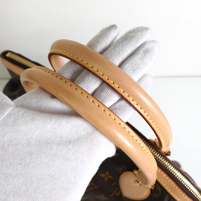 ルイ・ヴィトン モノグラム ティボリPM レザー ハンドバッグ ブラウン M40143