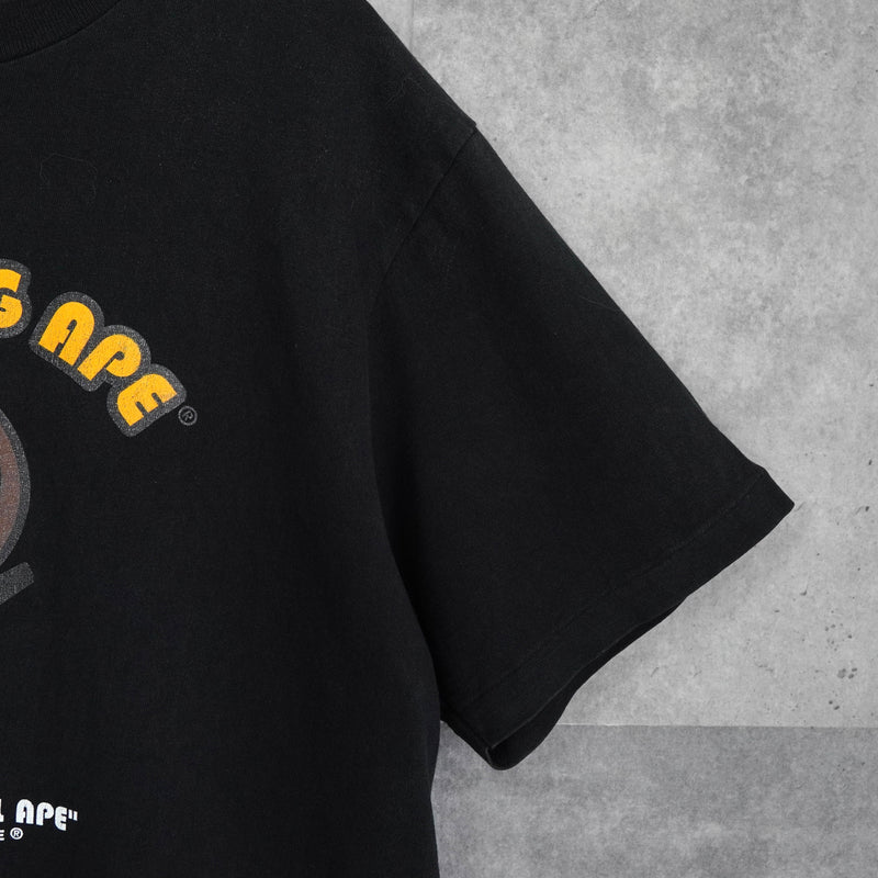 ア ベイシング エイプ ベイビーマイロ プリント Tシャツ ブラック