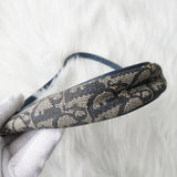 クリスチャン ディオール サドル キャンバス / レザー ハンドバッグ ワンショルダーバッグ ネイビー