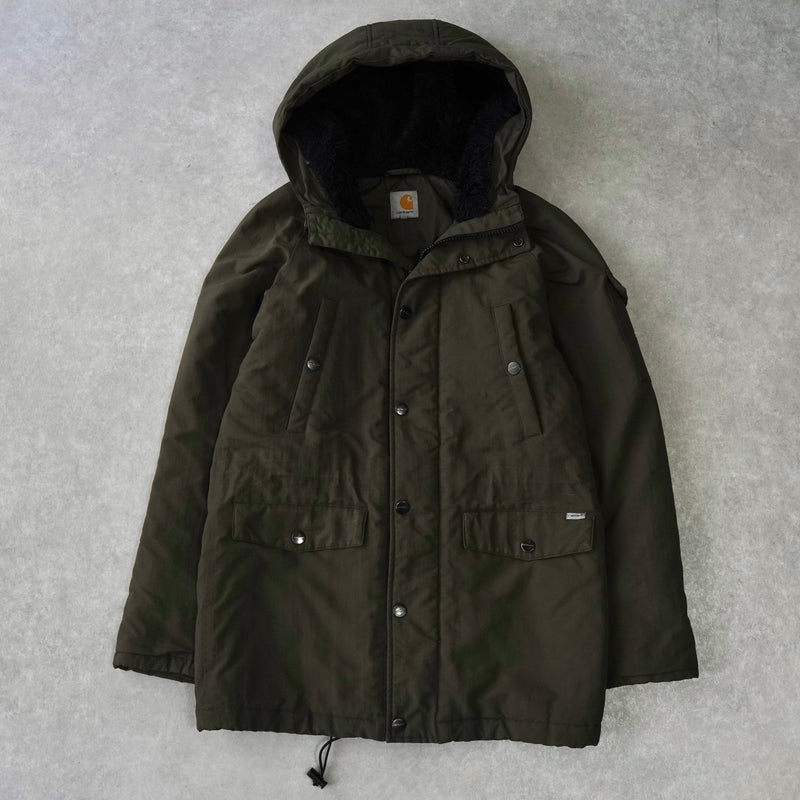 カーハート アンカレッジ パーカー ロゴ 中綿ジャケット マウンテンパーカー カーキ