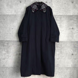 バーバリー ヴィンテージ ノバチェック襟 ウールライナー付き ステンカラーコート ネイビー メンズ