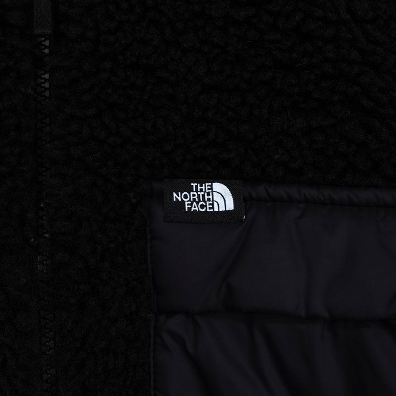 ザ ノースフェイス リバーシブル ロゴ刺繍 ロング丈 キルティングコート ボアコート カーキ / ブラック