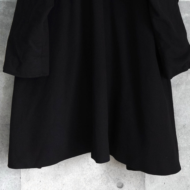 バーバリー アルパカ混紡 ガウンコート ブラック レディース