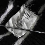 アミパリ アミ パリス ハートロゴ ボーダー タートルネック ニット ブラック / ホワイト