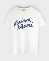 メゾン キツネ 筆記体ロゴ Tシャツ ホワイト M メンズ レディース
