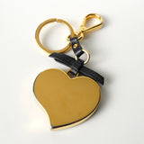 プラダ ハート サフィアーノレザー キーリング キーホルダー チャーム GP ゴールド / ブラック