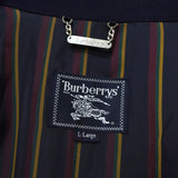 バーバリーヴィンテージ ホースロゴ エンブレム ストライプ柄裏地 ウール ブルゾン ネイビー メンズ