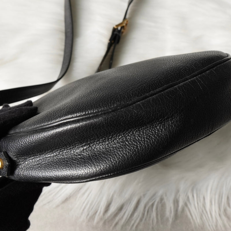 イヴ サンローラン ヴィンテージ YSLロゴ ショルダーバッグ ポシェット ブラック