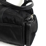 プラダ トライアングルロゴ テスート / レザー ハンドバッグ ブラック