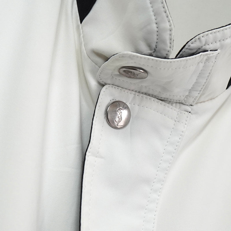 イヴ サンローラン ヴィンテージ YSLロゴ ブルゾン ジャケット ホワイト / ネイビー