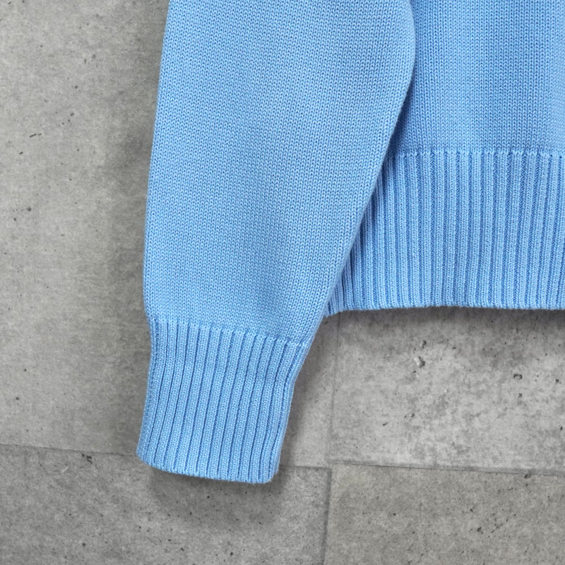 アミパリ アミ パリス ハートロゴ ニット ブルー