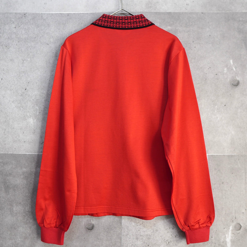 90's｜Logo Embroidery Long Sleeve Polo Shirt｜DEAD STOCK