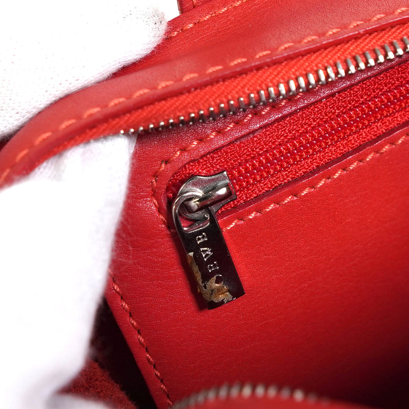 ロエベ ロゴ レザー ミニ ハンドバッグ レッド