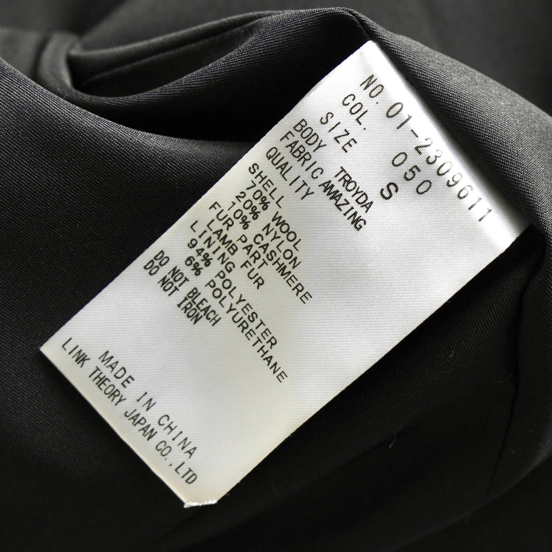 セオリー ウール カシミア ラム ファー コート レディース ブラック