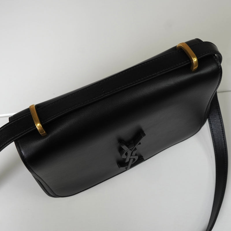 サンローラン サッチェル YSLロゴ レザー ショルダーバッグ ブラック